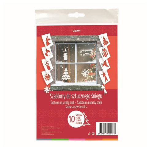 Szablony do sztucznego śniegu, świąteczne wzory, 10szt.