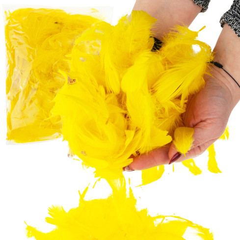 TG35906-2 PIÓRKA PIÓRA OZDOBNE DEKORACYJNE 10G ŻÓŁTE CYTRYNOWE RĘKODZIEŁA wielkanoc