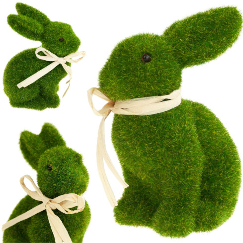 TG55596 ZAJĄC ZAJĄCZEK FLOKOWANY KRÓLIK WIELKANOCNY OZDOBA NA STROIK DUŻY 16cm