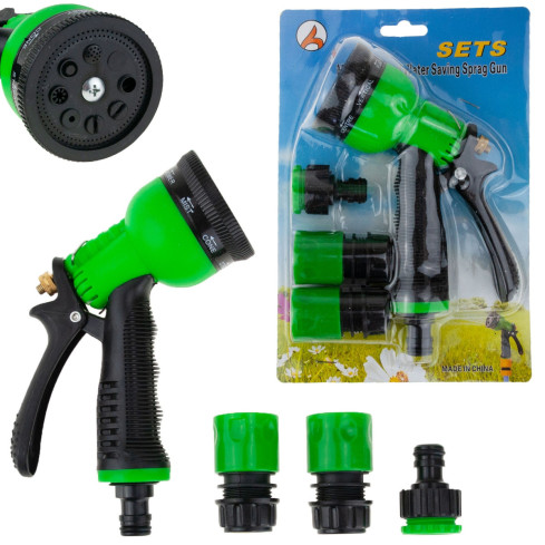 TG56036 WIELOFUNKCYJNY ZRASZACZ OGRODOWY ZESTAW PISTOLET DO WĘŻA ZŁĄCZKI + końcówka