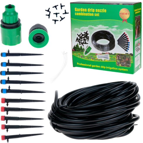 TG56051 ZESTAW DO NAWADNIANIA IRYGACJI KWIATÓW I UPRAW warzyw wąż 2 rodzaje dysz