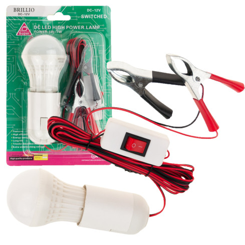 TG56137 ŻARÓWKA LAMPA WARSZTATOWA LED NA KLEMY DO AUTA AKUMULATORA KEMPING LATARKA