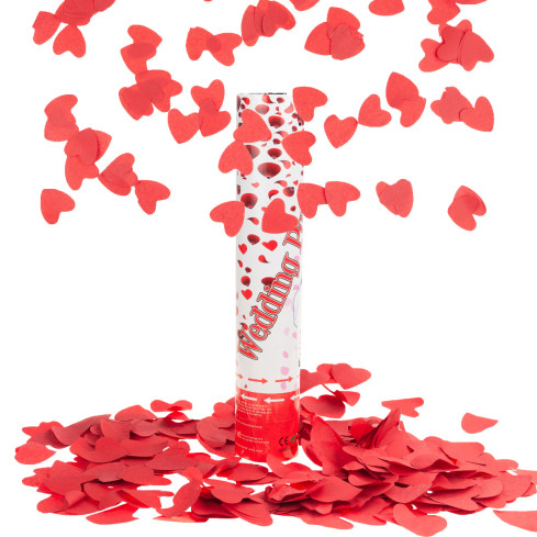 TG60121 KONFETTI TUBA STRZELAJĄCA CZERWONE SERCA na ŚLUB PŁATKI SERC WALENTYNKI