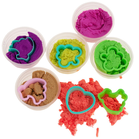 TG60423 PIASEK KINETYCZNY PIANKOLINA ZESTAW 6 KOLORÓW+ FOREMKI PIASKOLINA