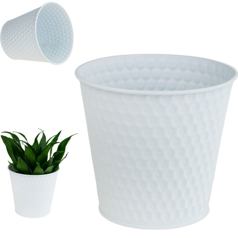 TG63222-1 OSŁONKA NA DONICZKĘ METALOWA DONICZKA BIAŁA