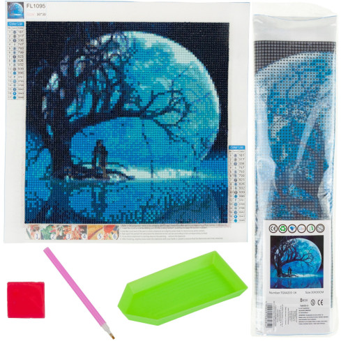 TG64203-16 HAFT DIAMENTOWY MALOWANIE DIAMENTAMI 3D KSIĘŻYC