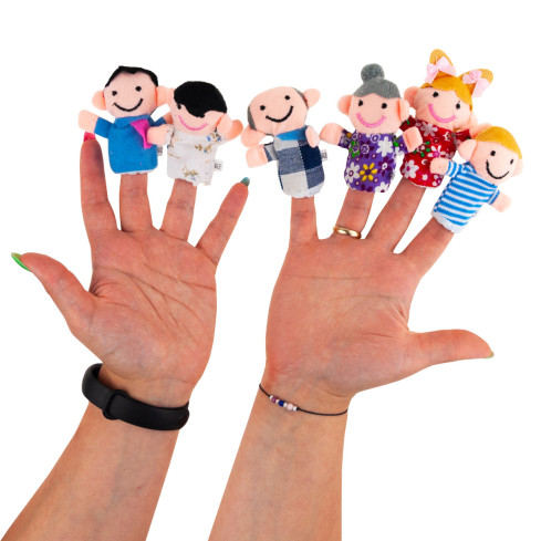 TG64628 PACYNKI PLUSZOWE PALCZATKI 6SZT. RODZINA TEATRZYK ZESTAW KUKIEŁEK NA PALCE