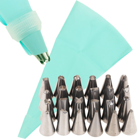 TG67394 RĘKAW CUKIERNICZY silikonowy DEKORATOR TORTÓW + 24 TYLKI