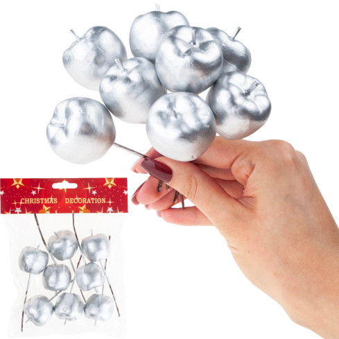 TG69139-2 JABŁUSZKA JABUŁKA NA DRUCIKU PIKU OZDOBNE WIANKI STROIKI 8SZT