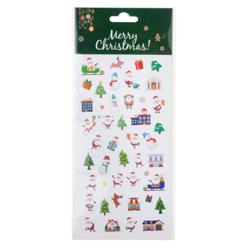 TG69531 NAKLEJKI ŚWIĄTECZNE BOŻONARODZENIOWE WZORY CHOINKA MIKOŁAJ BAŁWANEK na okno