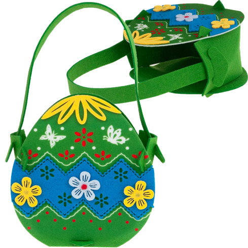 TG70334 KOSZYCZEK WIELKANOCNY FILC KOSZYK JAJKO WIOSENNY KWIATY PISANKA ŚWIĘCONKĘ