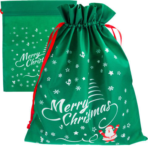 TG70466-1 WOREK ŚWIĄTECZNY NA PREZENTY TORBA PREZENTOWA OPAKOWANIE ZIELONY DUŻY