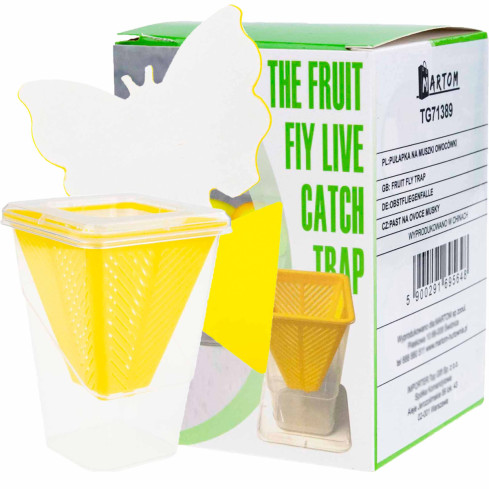 TG71389 PUŁAPKA ŁAPKA NA MUSZKI OWOCÓWKI NATURALNA SKUTECZNA ŁAPACZ MUSZEK OWOCÓWEK