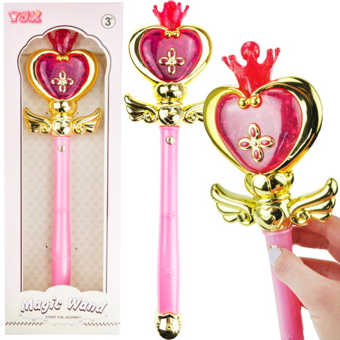 TG72959 ŚWIECĄCA MAGICZNA RÓŻDŻKA RÓŻOWA DLA KSIĘŻNICZKI WRÓŻKI ŚWIECI GRA