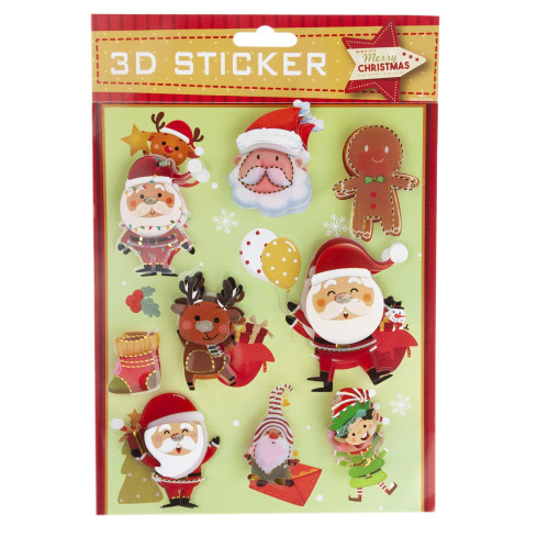 TG80057 NAKLEJKI ŚWIĄTECZNE 3D PUFFY WYPUKŁE MOTYWACYJNE ŚWIĄTECZNE NALEPKI