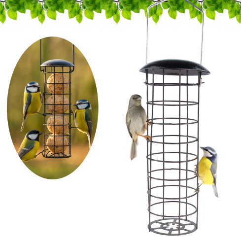 TG80441 KARMNIK DLA PTAKÓW METALOWY KOSZYK NA KULE KULKI TŁUSZCZOWE KARMĘ BALKON