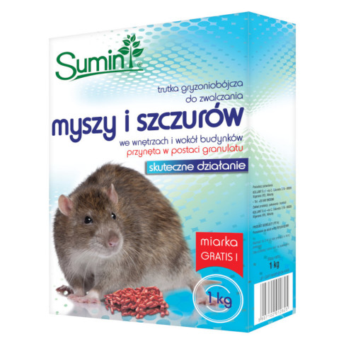 KKA-09665 TRUTKA GRANULOWANA GRANULAT NA SZCZURY MYSZY GRYZONIE 1KG SUMIN