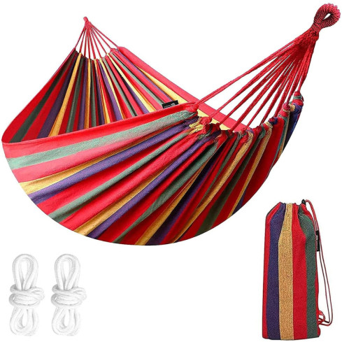 EE63 HAMAK OGRODOWY 1-OSOBOWY BUJAK HUŚTAWKA LEŻAK + POKROWIEC 200x70 CM + linki