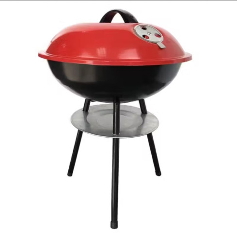 TG71417 GRILL WĘGLOWY NA BRYKIET OGRODOWY OKRĄGŁY Z POKRYWĄ PRZENOŚNY POPIELNIK