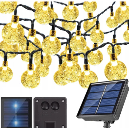 Girlanda solarna, lampki solarne, ciepłe białe, łańcuch 20led, 5m