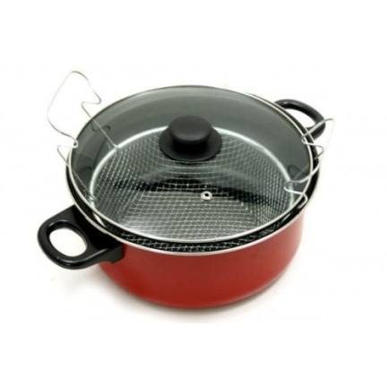 WW29 GARNEK DO SMAŻENIA FRYTEK RYB KURCZAKA PĄCZKÓW SITKO FRYTKOWNICA + KOSZYK