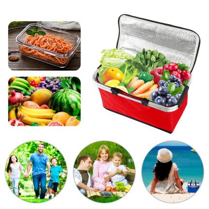 DO71C KOSZYK PIKNIKOWY TERMICZNY DUŻY SKŁADANY NA ZAKUPY POJEMNY TURYSTYCZNY plaż