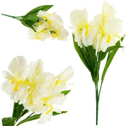 08357-B BUKIET IRYSÓW SZTUCZNY IRYS BUKIET BIAŁY 7 SZT SZTUCZNE KWIATY IRISY