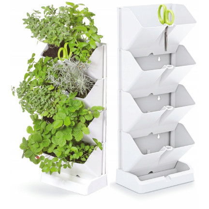 IO1W200-S449 OGRÓD WERTYKALNY STOJĄCY MINI CASCADE BIAŁY ZESTAW