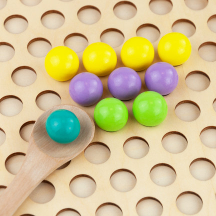 YZW0551 DREWNIANA UKŁADANKA EDYKACYJNA MOZAIKA KORALIKI