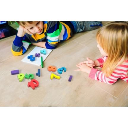 TG50034 CYFRY KLOCKI DREWNIANE UKŁADANKA DO NAUKI LICZENIA CYFERKI PUZZLE