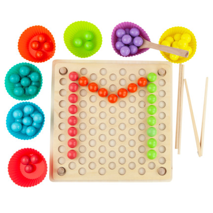 YZW0551 DREWNIANA UKŁADANKA EDYKACYJNA MOZAIKA KORALIKI