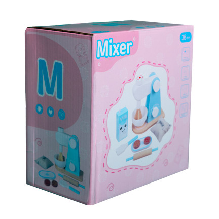 TG67006 ROBOT KUCHENNY ZABAWKOWY DREWNIANY MIKSER DLA DZIECI AGD ZESTAW AKCESORIA