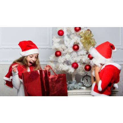 BAG8607 TOREBKA OKAZYJNA BOZONARODZENIOWA BIAŁO-CZERW 44X31X12