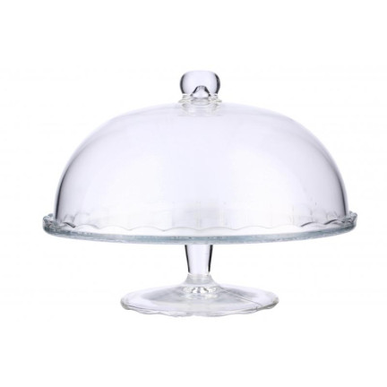 DIO8041 PATERA ZE SZKLANĄ POKRYWĄ 29 cm x 25 cm NA CIASTO TORT STOJAK KLOSZ