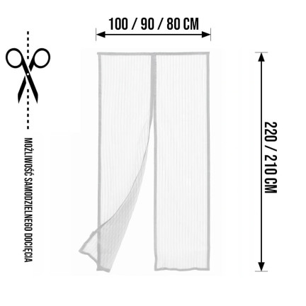 TG64367 MOSKITIERA na DRZWI OKNO BALKONOWE BARDZO MOCNA SOLIDNA 80/90/100 x 210/220 BIAŁA
