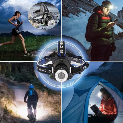 XA121 LATARKA CZOŁOWA LED ZOOM CREE XML T6 CZOŁÓWKA MOC akumulator + ładowarka