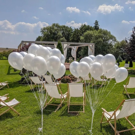 TG53243-4 BALONY 100SZT PERŁOWE BIAŁE ŚLUB KOMUNIE URODZINY