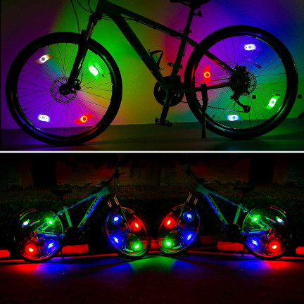 ER51 LAMPKA ROWEROWA LED NA SZPRYCHY KOŁA ROWER NAKŁADKA NA koło rowerowe