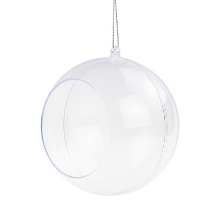 TG68988 BOMBKA KULA AKRYLOWA Z OTWOREM SKŁADANA KULE BOMBKI PLASTIK 6cm PRZEŹROCZYSTE