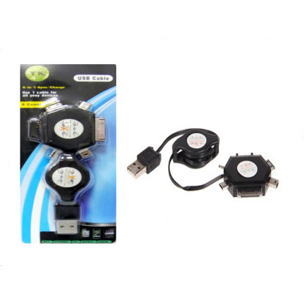 DD94 Ładowarka uniwersalna USB z zwijanym kablem