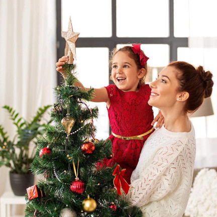 TG57479-2 CZUBEK CHOINKOWY GWIAZDA ZŁOTA ZŁOTY NIETŁUKĄCY GWIAZDKA OZDOBA NA CHOINKĘ