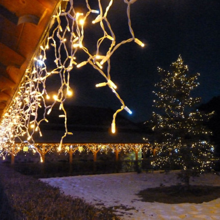 BT-01 LAMPKI SOPLE 300LED CIEPŁE BIAŁE+ZIMNY FLASH 22M CHOINKOWE OGRODOWE