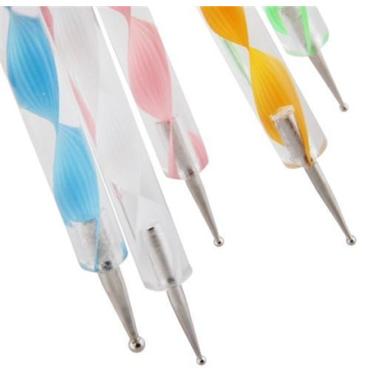 LL61 SONDA DO ZDOBIENIA PAZNOKCI ŻELU DWUSTRONNA ZESTAW 5 szt RÓŻNE ROZMIARY