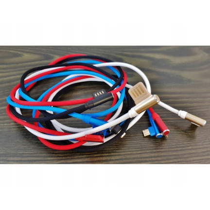 13679 Kabel micro USB boczny nylon 100cm aluminium