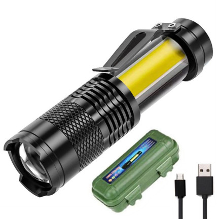 TG64636 LATARKA TAKTYCZNA LED ZOOM CREE DIODA Q5 z USB + etui