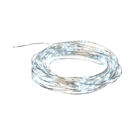 TG66259-1 LAMPKI CHOINKOWE Na DRUCIKU 10 LED MIKRO GIRLANDA ZIMNY BIAŁY + baterie