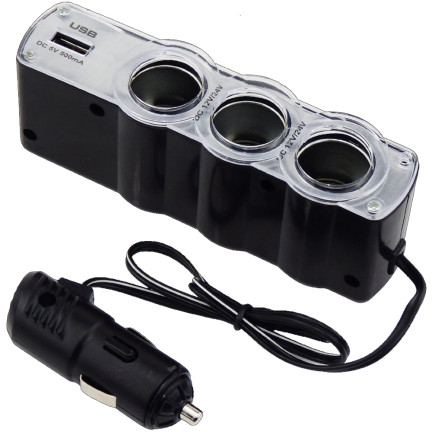SM1 Rozdzielacz zapalniczki na 3 gniazda + USB