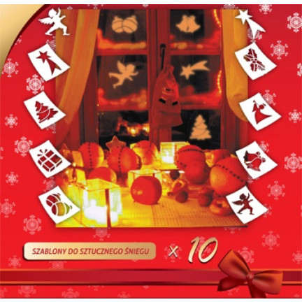 Szablony do sztucznego śniegu, świąteczne wzory, 10szt.