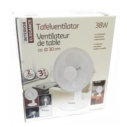 W53 WENTYLATOR BIURKOWY 38W WIATRAK BIAŁY 3 PRĘDKOŚCI