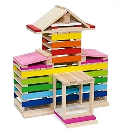 TG50049 KLOCKI DREWNIANE UKŁADANKA 150el EDUKACYJNE ZESTAW KLOCKÓW DREWNIANYCH